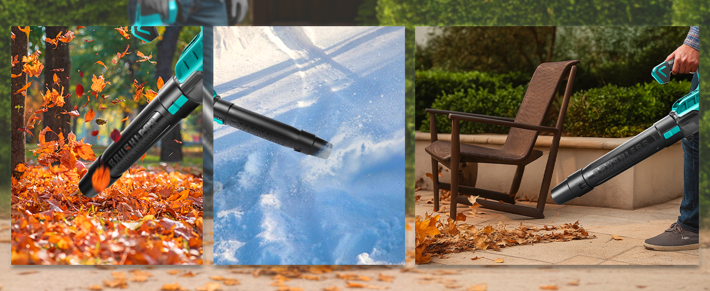 Акумуляторний повітродув безщітковий сумісний з Makita 18V (без акумуляторів), для прибирання та догляду за газоном, швидкість повітря 80 м/с