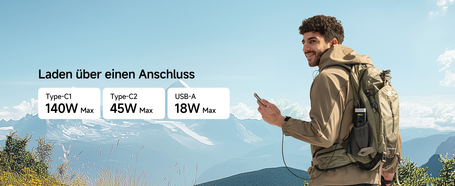 Power Bank CUKTECH 20: 25000mAh, 140W, PD3.1, 3 порти, Digital Display, USB-C для MacBook, Xiaomi, Galaxy, iPhone