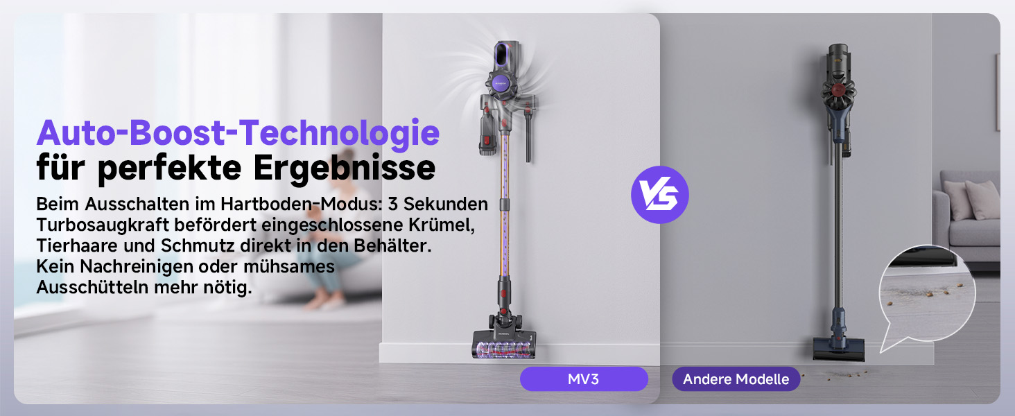 Бездротовий акумуляторний пилосос MONSGA з великою потужністю 45000Pa, до 50 хвилин роботи, дисплеєм, антизаплутана насадка, самостійна парковка, настінна зарядка, 8-шарова фільтрація, безщітковий двигун, для твердих поверхонь, килимів, шерсті тварин та авто.