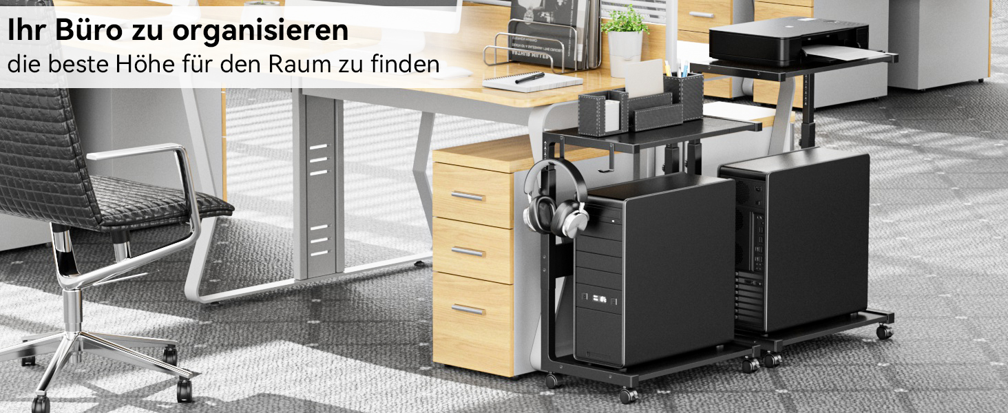 Підставка для комп'ютера Jane Eyre - регульована стійка для системного блоку, чорна