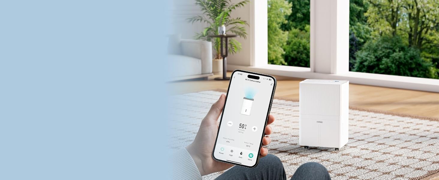 Електричний осушувач повітря VonHaus 12L/24h - для підвалу та приміщень до 125 м³, з таймером та гофрованим шлангом - захист від вологи та плісняви