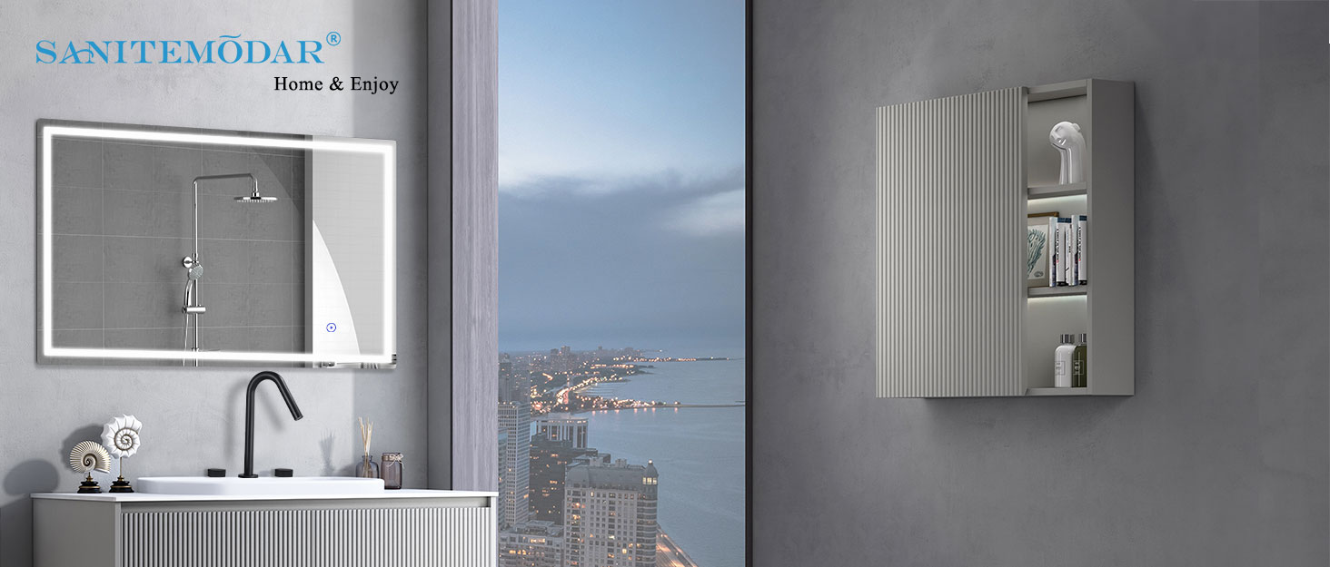 Дзеркало для ванної кімнати Sanitemodar LED 50x70 см з підсвічуванням, антизапар, сенсорне керування