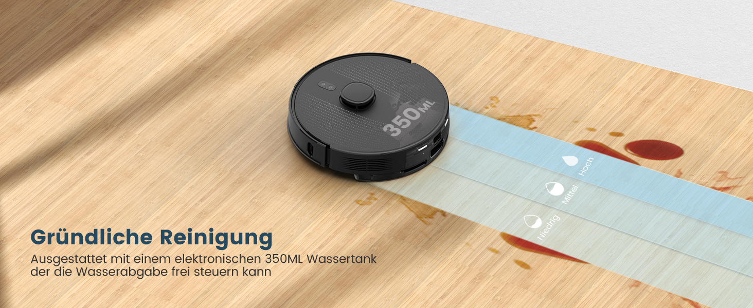 Робот-пилосос AIRROBO T20+ з функцією миття, 3.5л, станція самоочищення, 180хв роботи, LiDAR навігація, потужне всмоктування, керування через додаток, колір: чорний