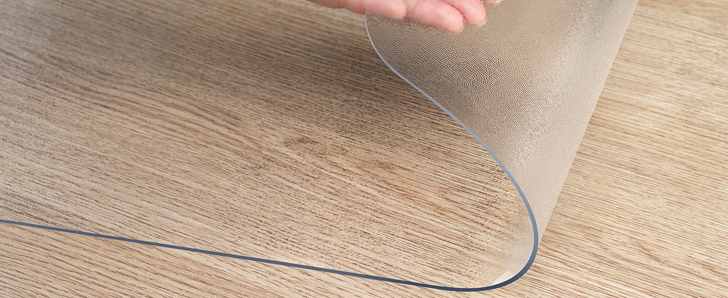 Захисна килимок NATRKE для офісного крісла, 122x92 см, для паркету та ламінату, PVC, прозора підкладка під стілець