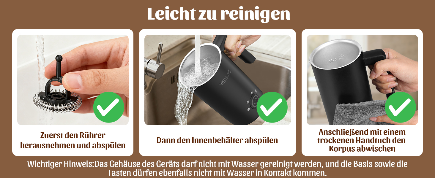 Електричний спінювач молока YISSVIC 4-в-1: автоматичний, 500W, антипригарне покриття, для капучіно, лате, макіато