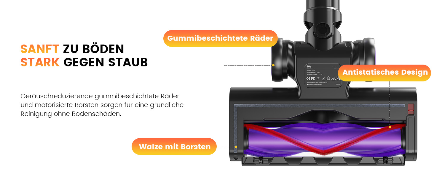 Акумуляторний пилосос AlloyMove A05: 50000Pa, 550W, 80 хвилин, LED дисплей, антизаплутувальна щітка, 7-ступенева фільтрація, для тварин, твердих поверхонь та килимів