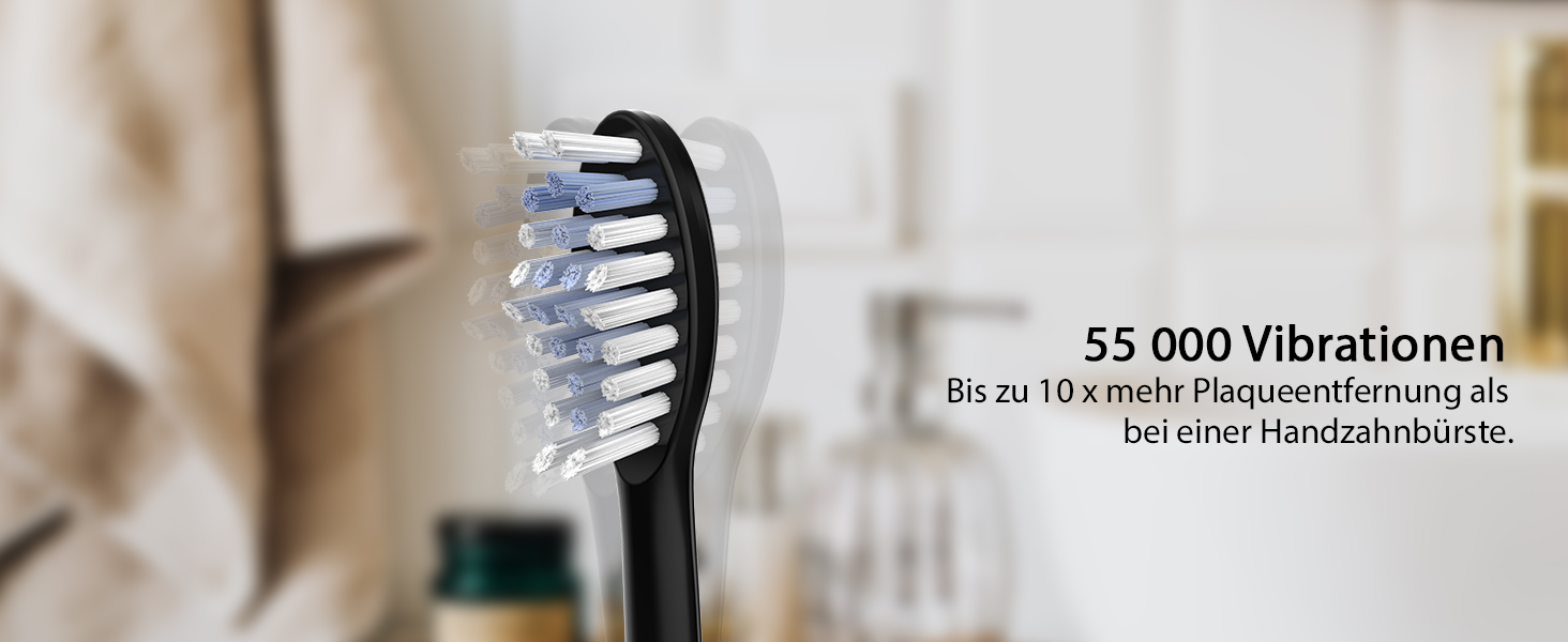 Електрична зубна щітка Tristan Auron SonicMaster (Блакитна) - 6 голів + чохол - 5 режимів, 55000 VPM, таймер 2 хв, 100 днів гарантії