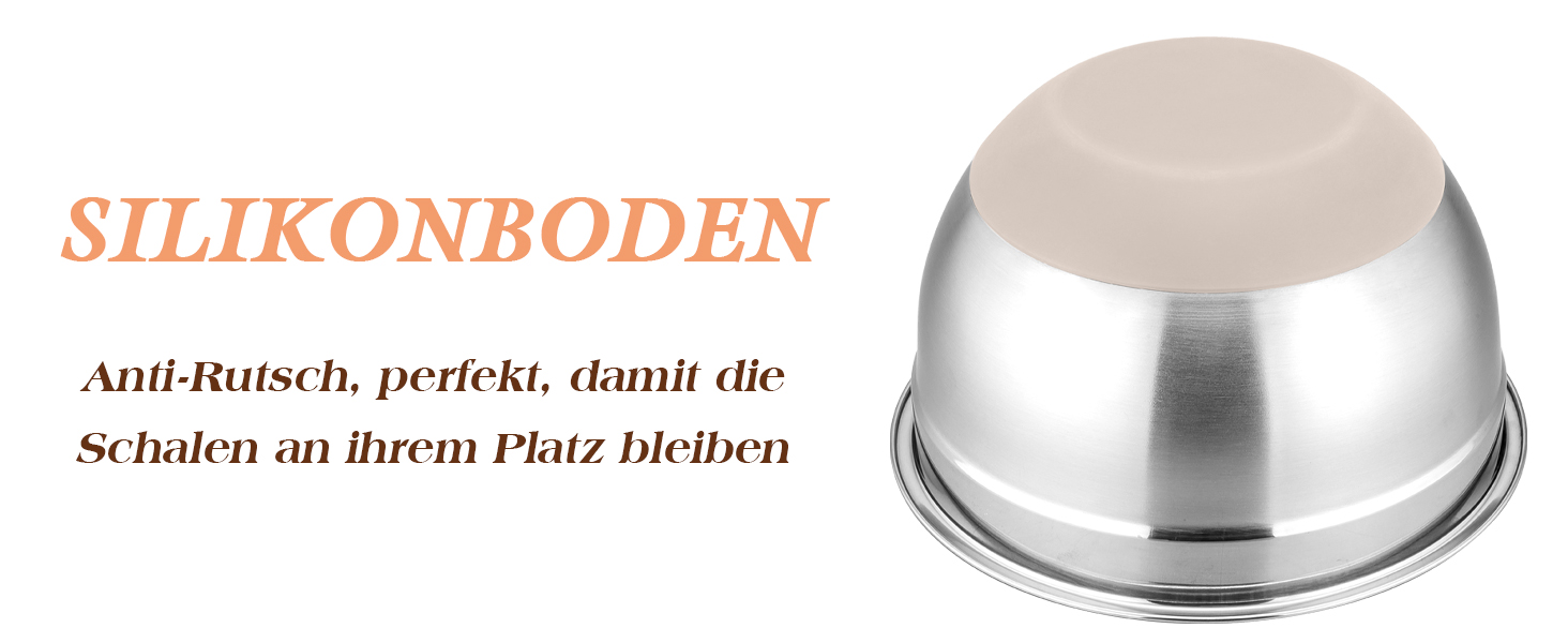 Набір місок TEAMFAR з нержавіючої сталі: салатові міски з кришкою та силіконовим дном, 0.7-6.5 л, (Хакі, 2)