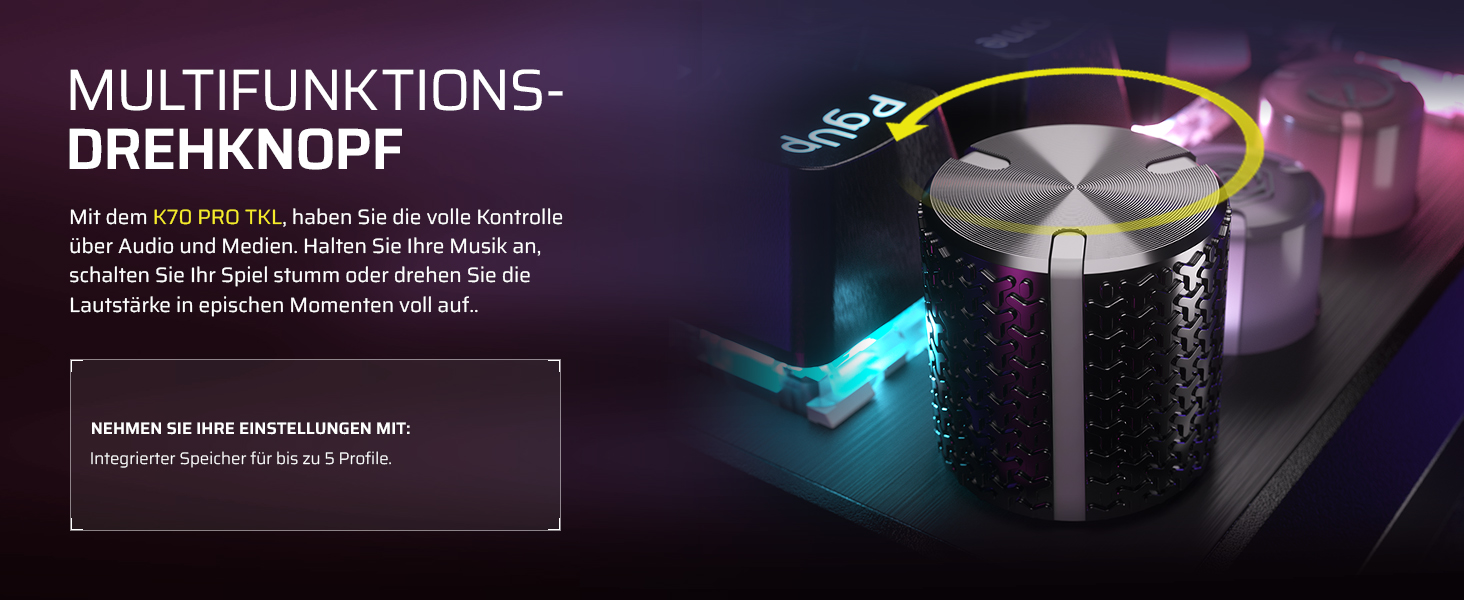 Ігрова механічна клавіатура Corsair K70 MAX RGB QWERTZ DE (Tenkeyless) - сіра