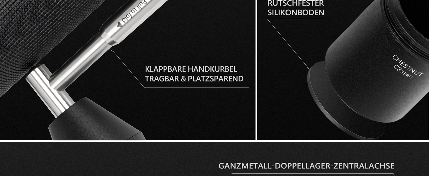 Ручна кавомолка TIMEMORE Chestnut C3s PRO: для еспресо та френч-прес, чорна