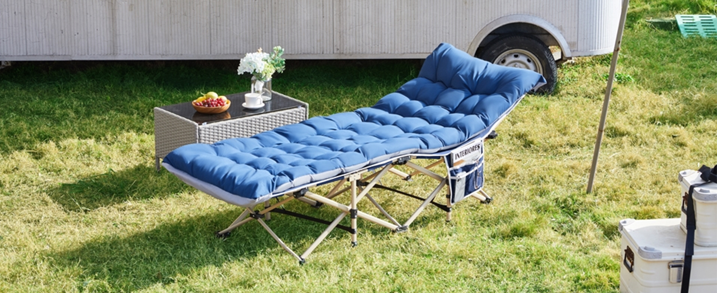 Розкладне кемпінгове ліжко Yaheetech з матрацом та сумкою для транспортування, 191 x 67 см, до 150 кг, сірий матрац та чорний каркас