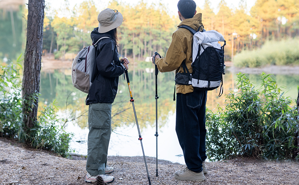 Надлегкі палиці для ходьби Naturehike Жіночі та чоловічі туристичні палиці 61-135см Складні алюмінієві палиці Трекінгові палиці (1 шт. ) Зелений