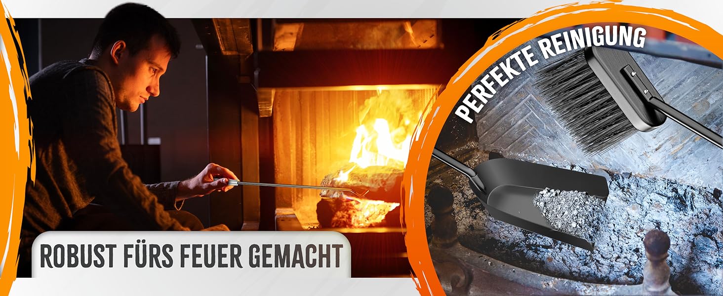 Набір для каміну KESSER® 5 предметів | Сучасний дизайн, з покриттям, з нержавіючої сталі, антрацит