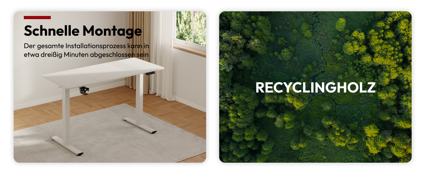 Регульований стіл Sanodesk 110x60 см з суцільною стільницею – компактний стоячий стіл для маленьких приміщень, ергономічний та стильний, білий