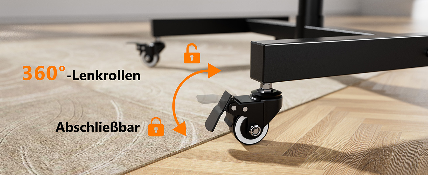 Підставка для телевізора на коліщатках для 17-50 дюймів, поворот 180°, регулювання висоти, VESA 300x300 мм, до 30 кг