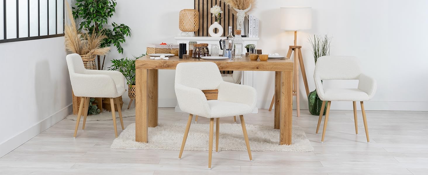 Комплект з 2 стільців для обідньої зони Cosy: м'які, з підлокітниками, білі, 56x56x78 см