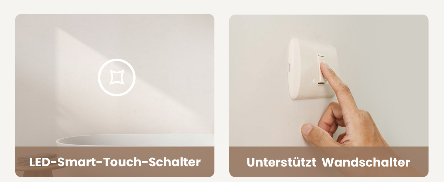 Дзеркало для ванної кімнати EMKE з підсвічуванням 100x60 см, LED, 3x косметичне дзеркало, 6500K, сенсорне, IP44, енергозберігаюче