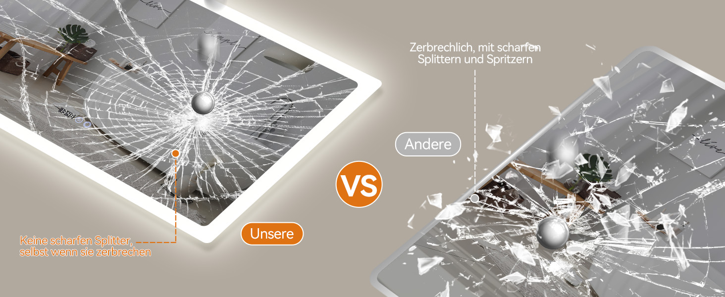 Дзеркало для ванної кімнати YOURLITE з LED-підсвічуванням 100x60 см, сенсорне управління, годинник, антизапотівання, 3 кольори світла, регулювання яскравості, функція пам'яті, білий - 60100