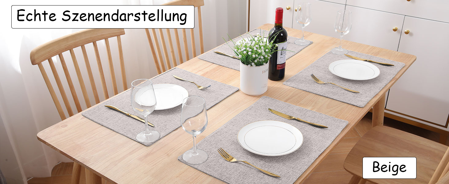 Набір тканинних серветок Homaxy 6 шт., бежеві, миючі, стійкі до нагрівання, антиковзаючі, двосторонні