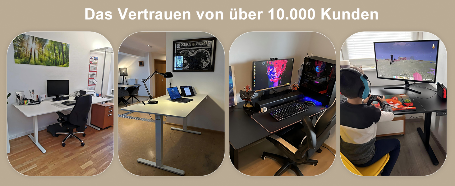 Електричний стіл Devoko з регулюванням висоти 200x80 см, білий, з USB-C зарядкою та органайзером для кабелів