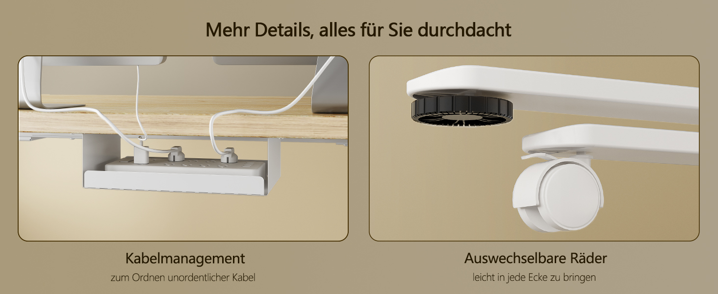 Регульований стіл, 160x80 см, електричний стоячий стіл з подвійним мотором, сенсорна панель, USB-A, кабелеуправління, стільниця 25 мм, ергономічний офісний стіл, білий