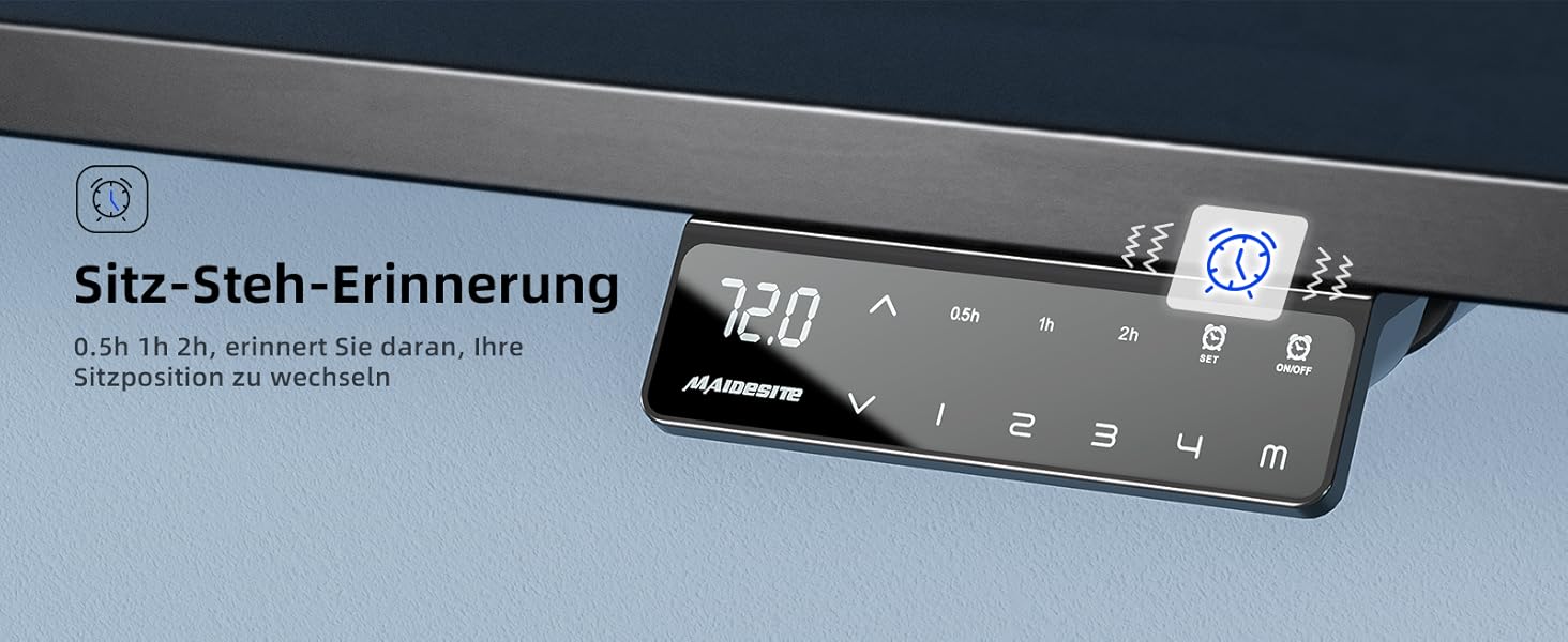 Регульований за висотою електричний стіл MAIDeSITe з 2 моторами, 4 пам'яттю та захистом від зіткнення (чорний), 72-120 см