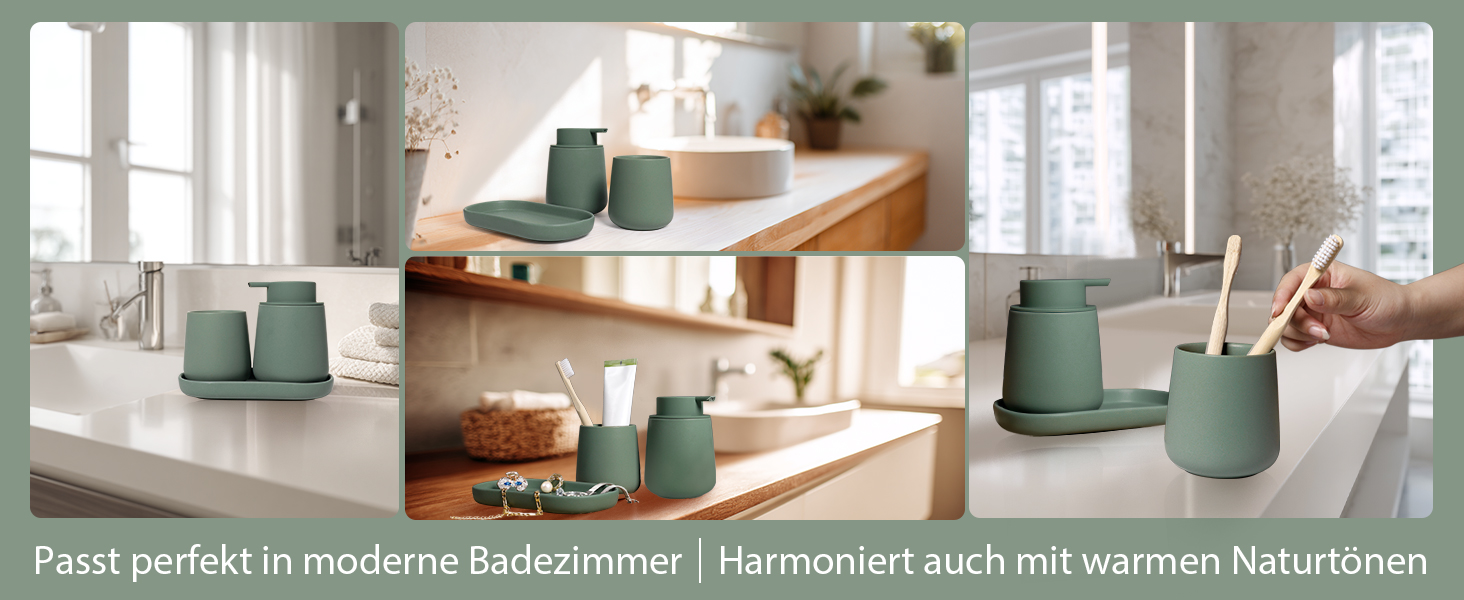 Набір для ванної кімнати блакитного кольору, керамічний аксесуар для ванної кімнати, 3-частинний, декоративний набір мильниць, стаканчика для зубної пасти та підставки для прикрас, підходить для ванної кімнати, умивальника, готелю