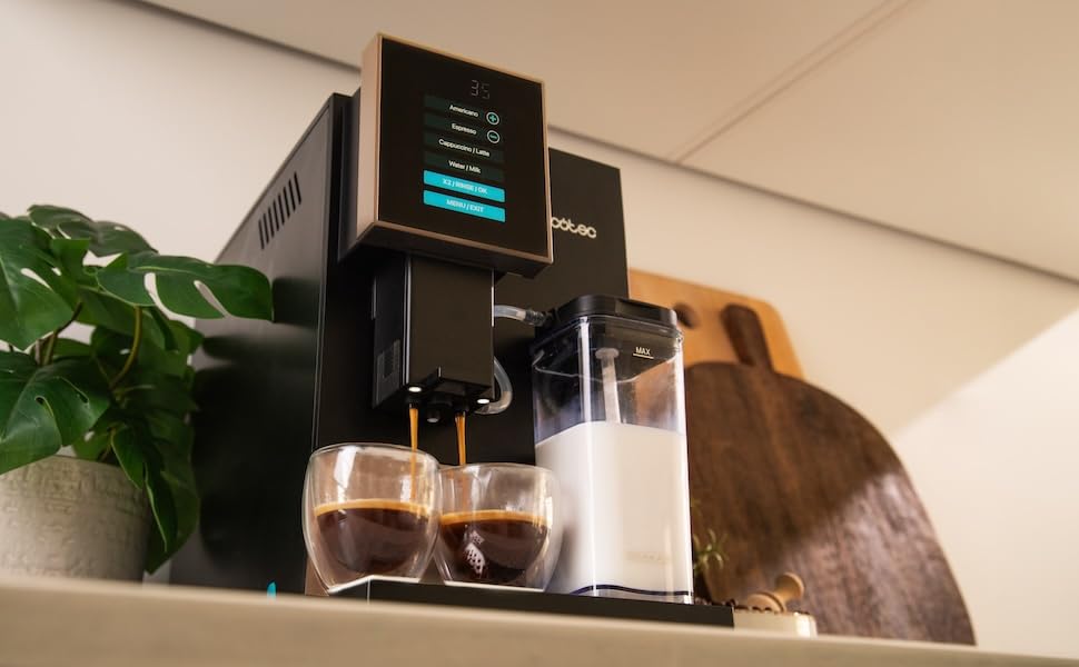 Кавомашина автоматична Cecotec Cremmaet Compactccino Black Rose, 19 bar, Thermoblock, молочник, подрібнювач зерен, 1,1 л резервуар для води