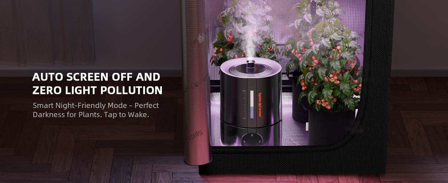 Зволожувач повітря Spider Farmer Neuer 5л для рослин, теплиці, кімнати з гігрометром та автовимкненням, чорний