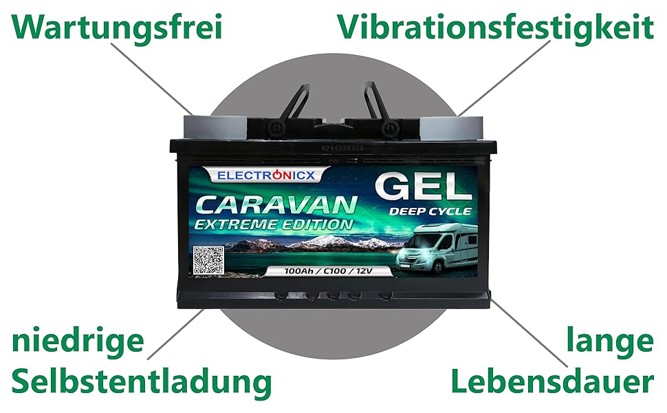 Акумулятор 12V 100Ah Гелевий для сонячних батарей, човнів, будинків на колесах, караванів