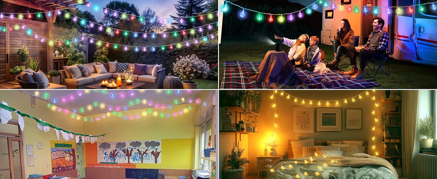 Гірлянда світлодіодна StarryEver 120 LED, 20м, RGB, 24 кольори, кулі, для вулиці та кімнати