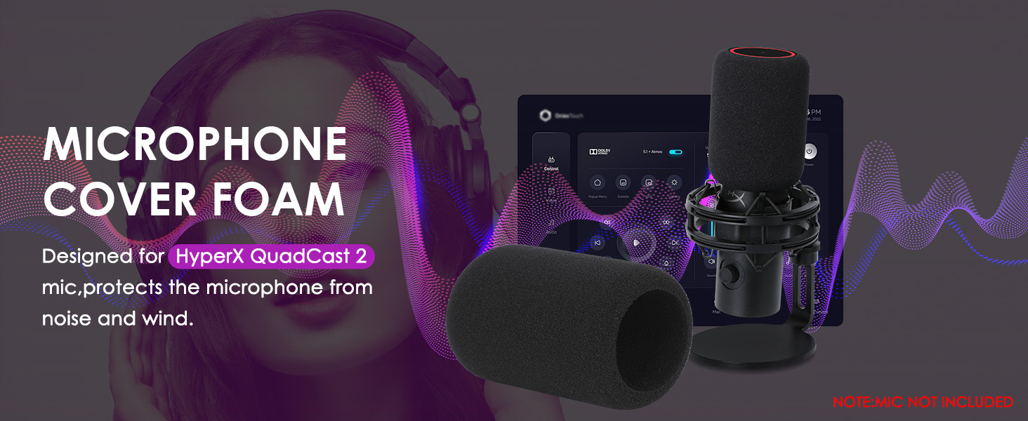 Стрічковий мікрофон HyperX QuadCast з кріпленням та поп-фільтром YOUSHARES - для QuadCast S, Fifine AM8, Blue Yeti, Razer Seiren Mini V3