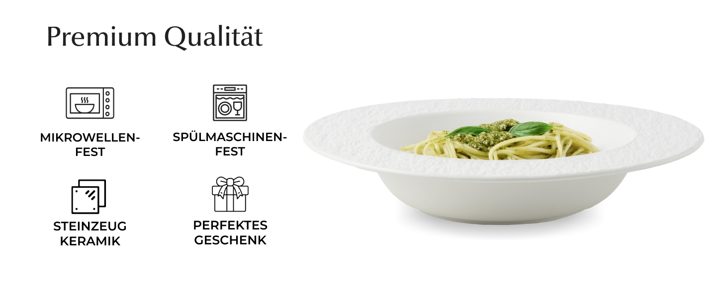 MIAMIO Набір посуду Oasis (20 предметів) - сучасний керамічний сервіз для 4 осіб (тарілки, супові тарілки)