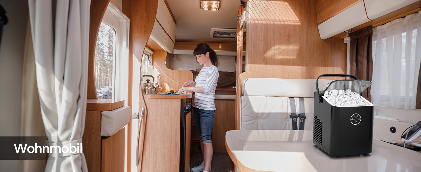 Льодогенератор Fohere 14 кг/24 год, швидке виробництво льоду (5 хв), 2 розміри кулеподібного льоду, самоочищення, з ручкою, лопаткою та кошиком для вечірок, офісу, кемпінгу - Чорний