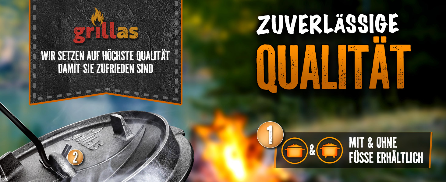 Набір голландської печі з рецептами | вже обпалений - попередньо оброблений | Голландська піч з чавуну | жаровня з підйомником кришки та ручками (каструля без ніжок, 4,2 літри / 4,5 QT) Каструля без ніжок 4,2 літри / 4,5 QT