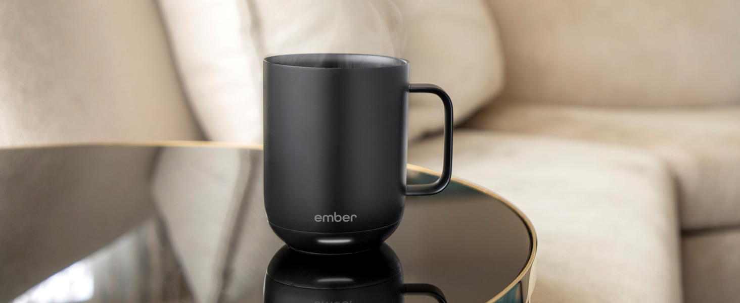 Розумний термокружка Ember Smart Mug 2, 295 мл, чорний: регулювання температури через додаток, LED дисплей, акумулятор, покращений дизайн