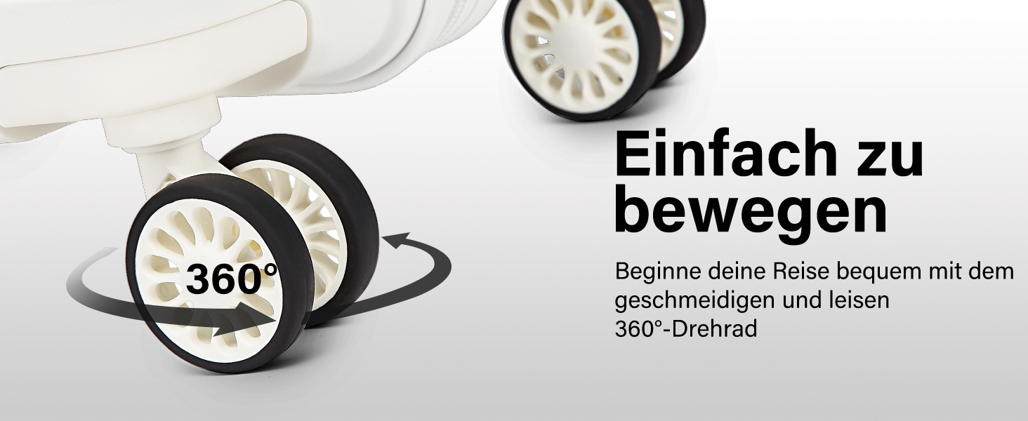 KONO Чемодан середнього розміру 65 см з поліпропілену з TSA замком, 65x46x26.5 см (Крем-білий)