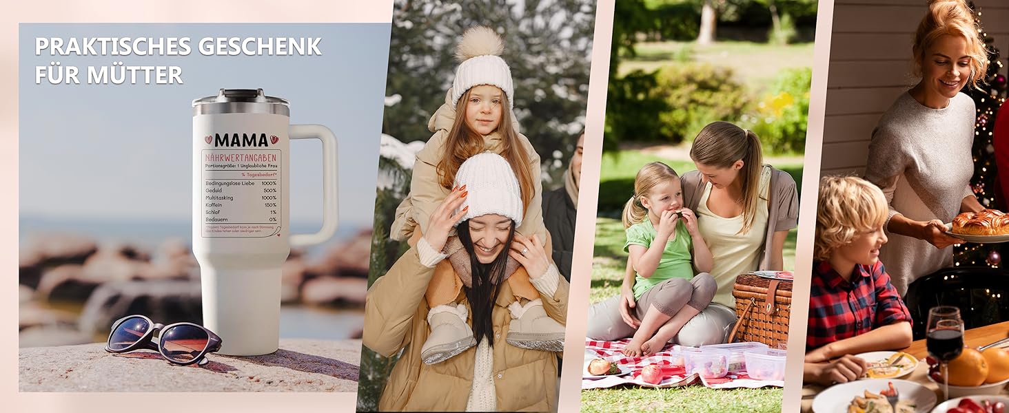 Термокружка 40oz з кришкою та трубочкою - подарунок мамі на день народження, на Різдво, від дочки/сина