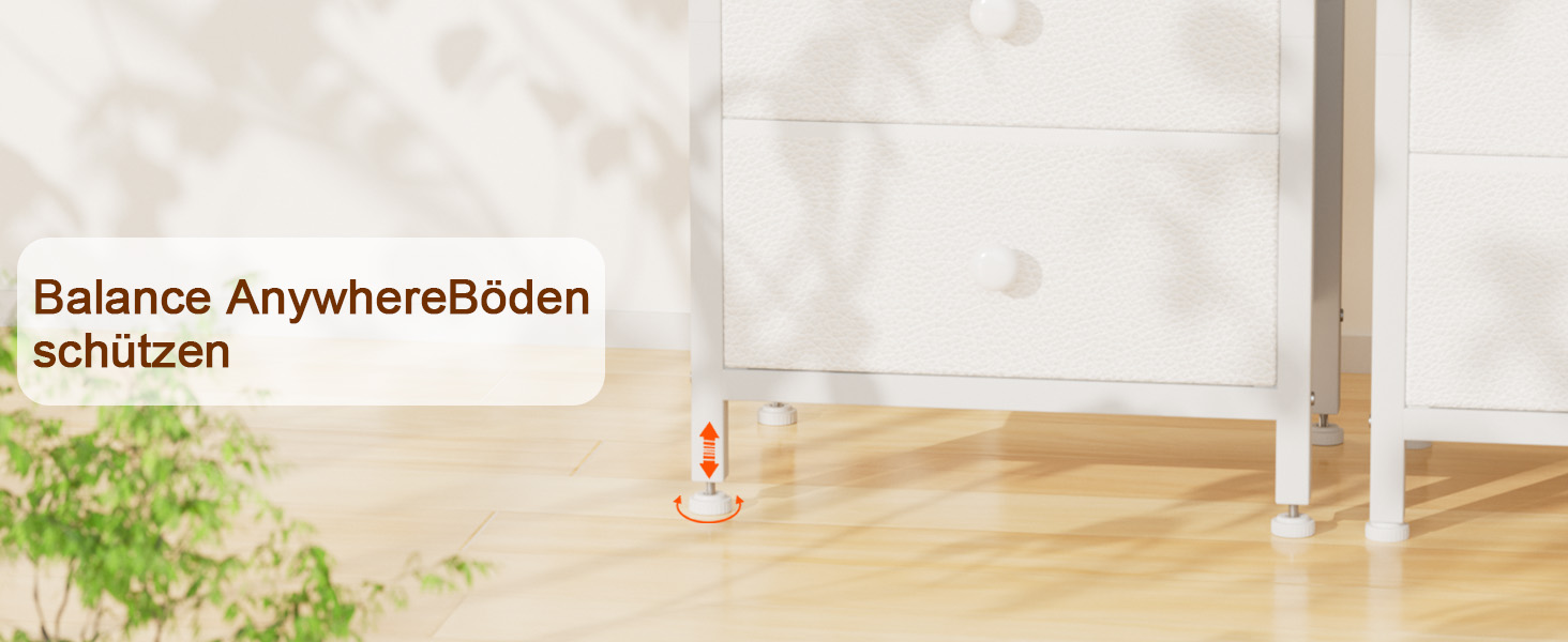 Нічний столик AMHANCIBLE з підзарядкою, приліжкові столики з висувними ящиками з тканини, журнальний столик з відкритою полицею, з 2 USB-портами та 2 розетками, для спальні та вітальні, HETS020GY-1 (Білий)