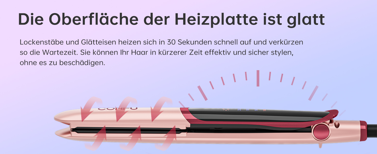 Випрямляч для завивки та випрямлення, випрямляч для волосся CONFU та плойка 2 в 1, керамічний турмаліновий випрямляч для волосся для завивки та випрямлення з РК-дисплеєм з регульованою температурою подвійного натягу ідеально підходить для подорожей