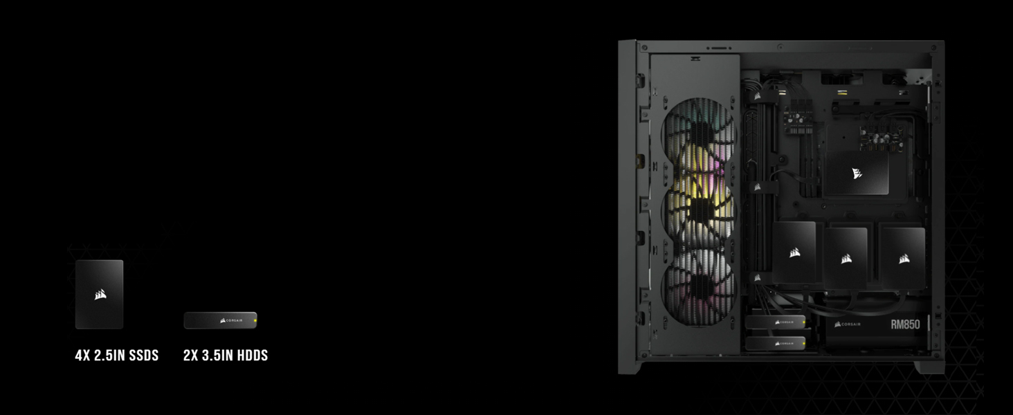 Корпус Corsair iCUE 5000X RGB QL Miditower, 4 вентилятори QL120 RGB, вузол освітлення iCUE CORE, білий