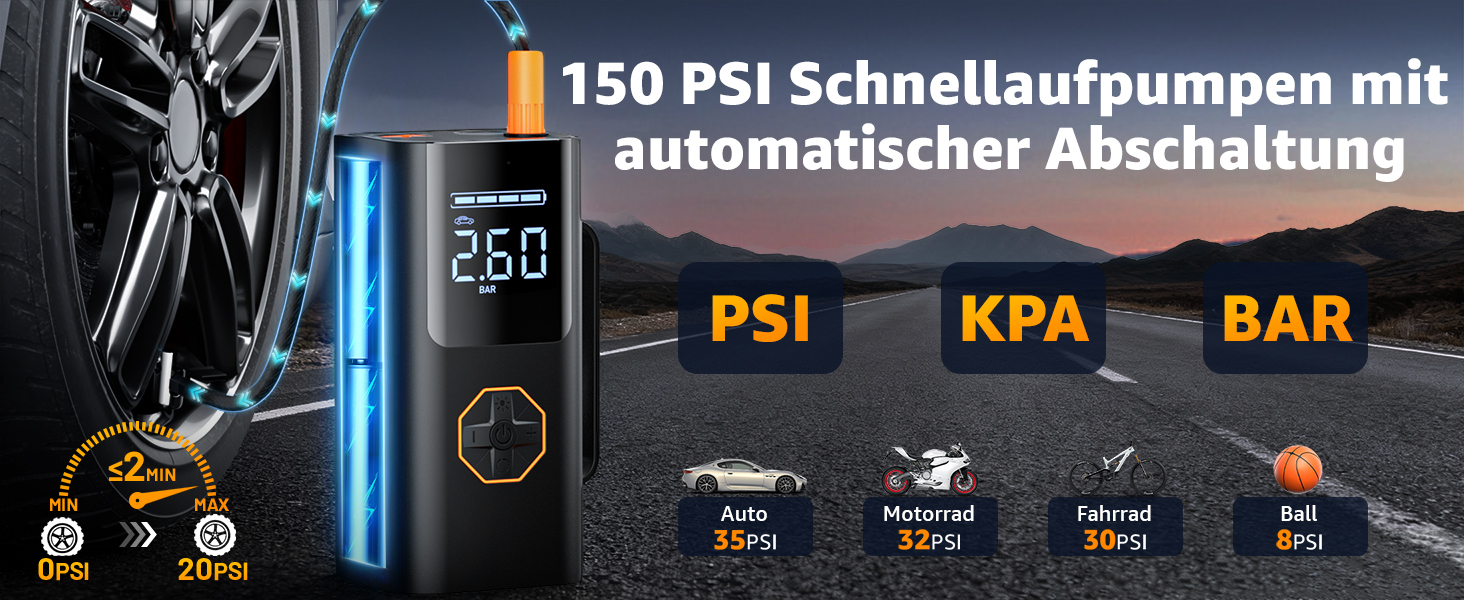 Пусковий пристрій для авто (бустер) 9 в 1 з компресором 150PSI, Powerbank 5500A, LCD-дисплеєм та ліхтариком для 12V бензинових та дизельних двигунів