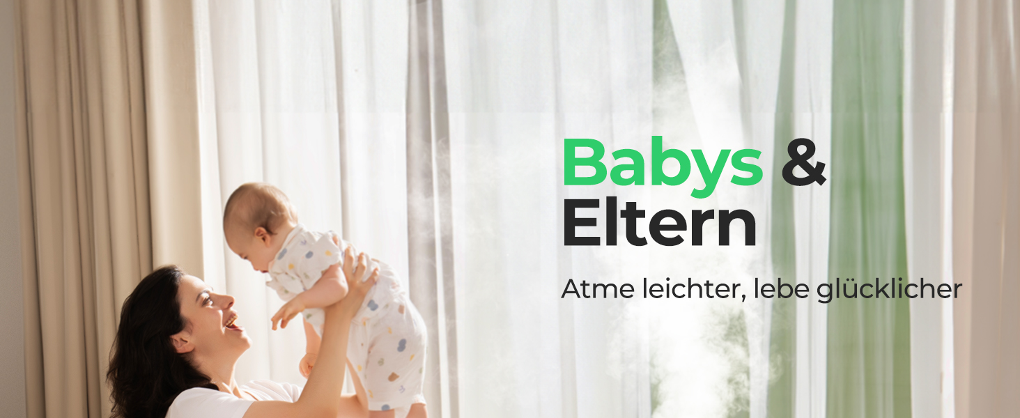 Зволожувач повітря Homvana для спальні 1.5л, ультразвуковий, з аромадифузором для ефірних олій, LED, BPA-Free