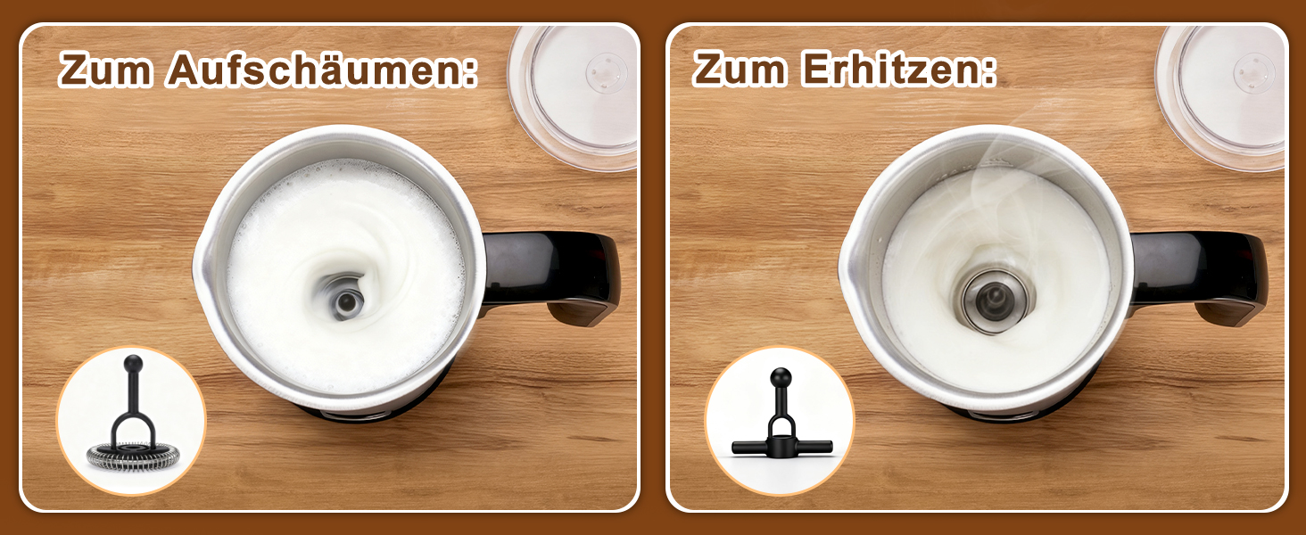 Електричний спінювач молока 5-в-1, 600W, для гарячого та холодного молока, об'єм 350 мл, з антипригарним покриттям, для капучино, лате, гарячого шоколаду (з нержавіючої сталі)