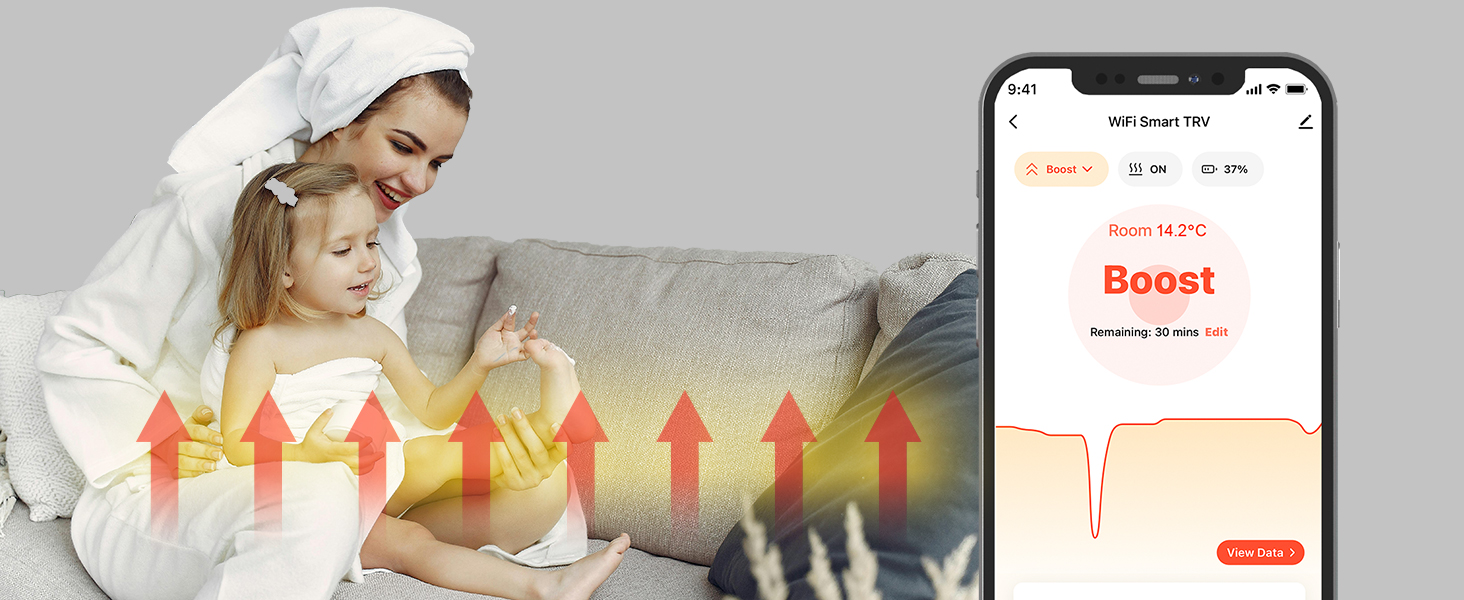 Розумний термостат для радіатора Salcar WiFi, сумісний з Alexa та Google Home, програмований, Tuya Smart, без шлюзу