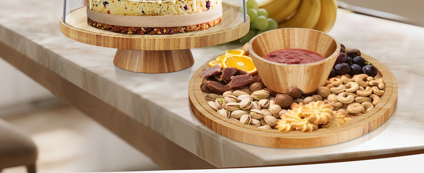 Підставка для тортів Eukue з кришкою, обертова, для декорування тортів (6-в-1, багатофункціональна)