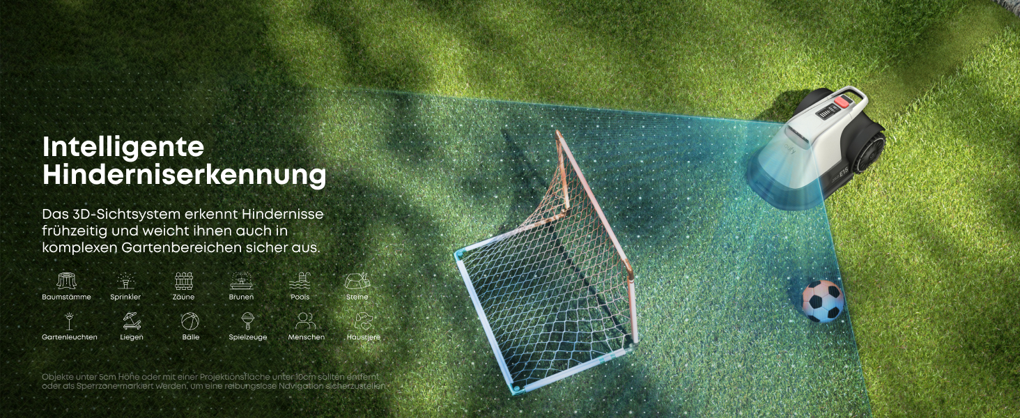 Робот-газонокосарка eufy E15 без дроту, до 800 м², TrueVision, навігація, уникнення перешкод, керування через додаток