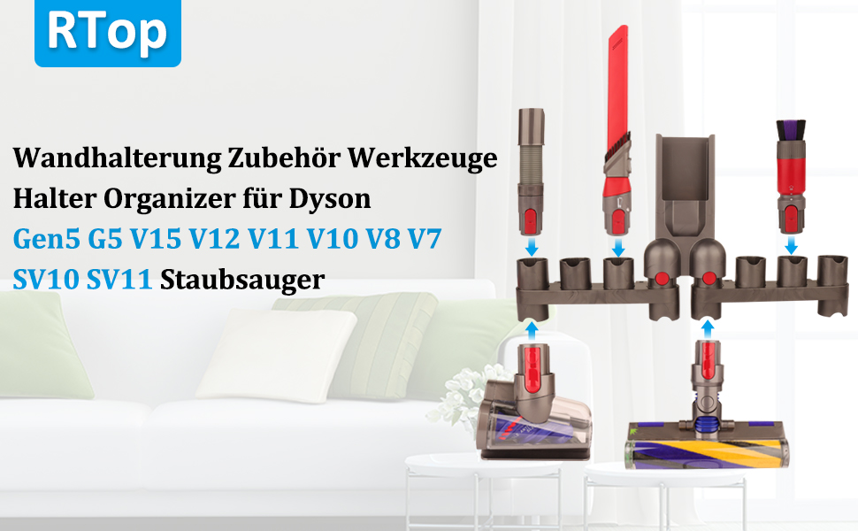 Настінний тримач RTop для аксесуарів Dyson V7/8/10/11/15 2 шт