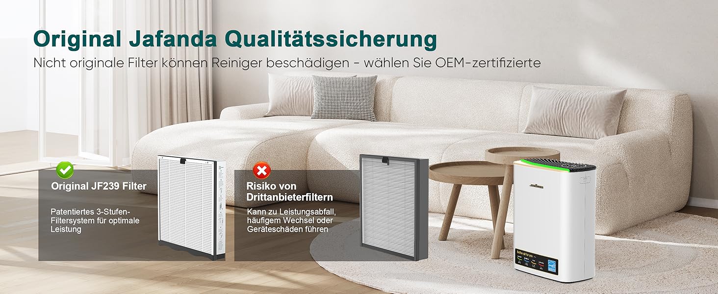 Повітряочисник Jafända HEPA для алергіків з аромадифузором та фільтром з активованого вугілля, видаляє 99,97% цвілі, пилу, пилку. Повітряочисник CADR 268 м³/h
