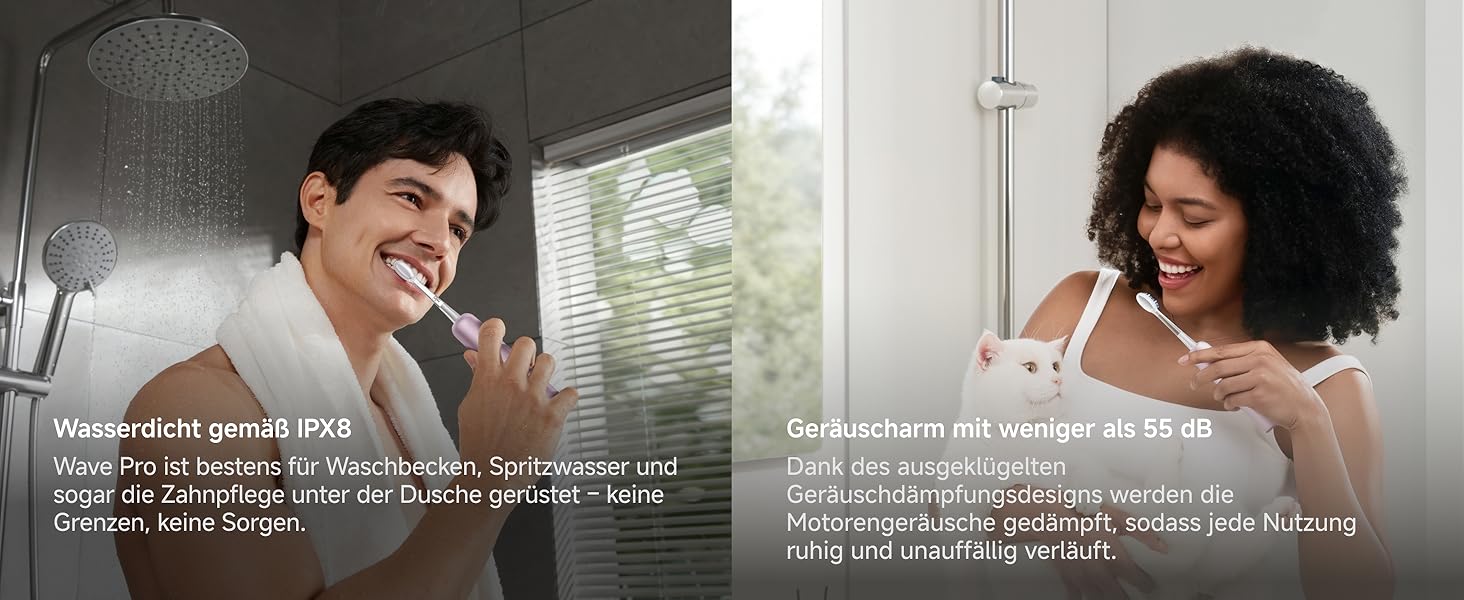 Електрична зубна щітка Laifen Wave Pro Рожева (Алюміній) з 6 режимами, акумулятором на 70 днів та контролем тиску